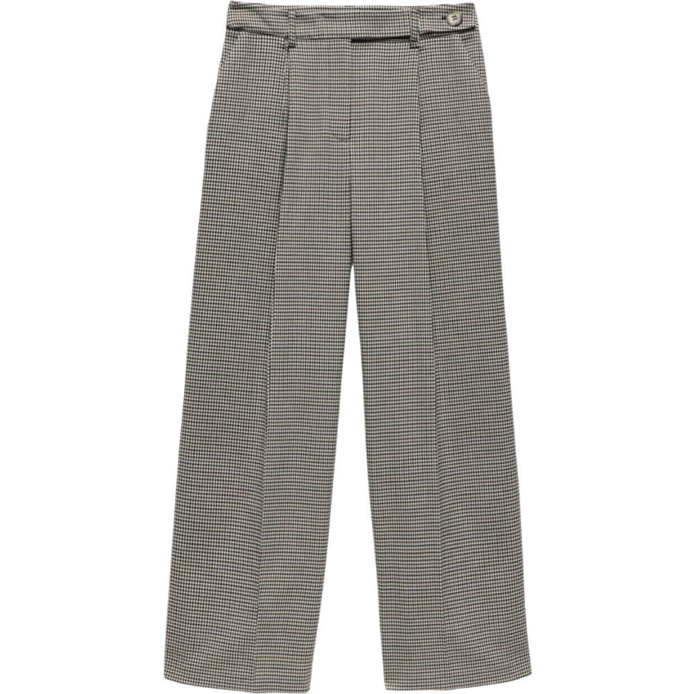 Mint Velvet Neutral Check Side Stripe Trousers